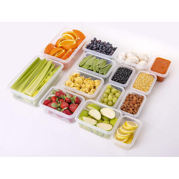 14 st matlådor i plast med lock, läckagesäkra BPA-fria behållare för köksorganisation, måltidsförberedelse, återanvändbara lunchlådor