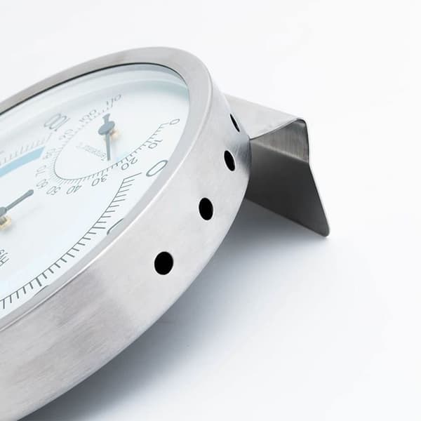 Rund termometer og hygrometer, hygrometer termometer med stativ, værstasjon, enkel og enkel trykkmåling, 0℃ til +100℃