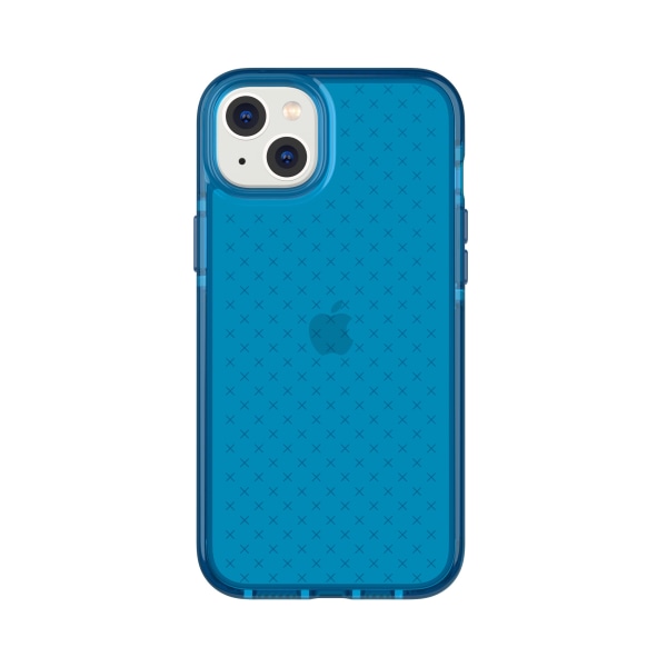 iPhone 14 Plus Evo Check – stødabsorberende og slankt beskyttende telefoncover med 16 fod FlexShock Multi-Drop beskyttelse ekstra knapper Klassisk blå iPhone14 plus