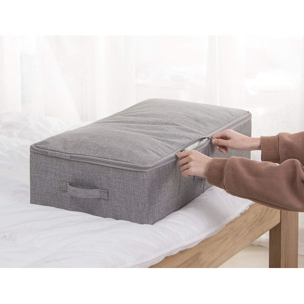 Förvaringsbehållare under sängen, kläder, duntäcken, kuddförvaring, mörkgrå Grey