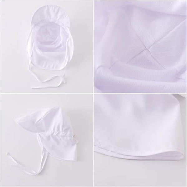 Barnens solskyddande hatt utomhus andningsbar mesh baby solhatt strandhatt resehatt, vit
