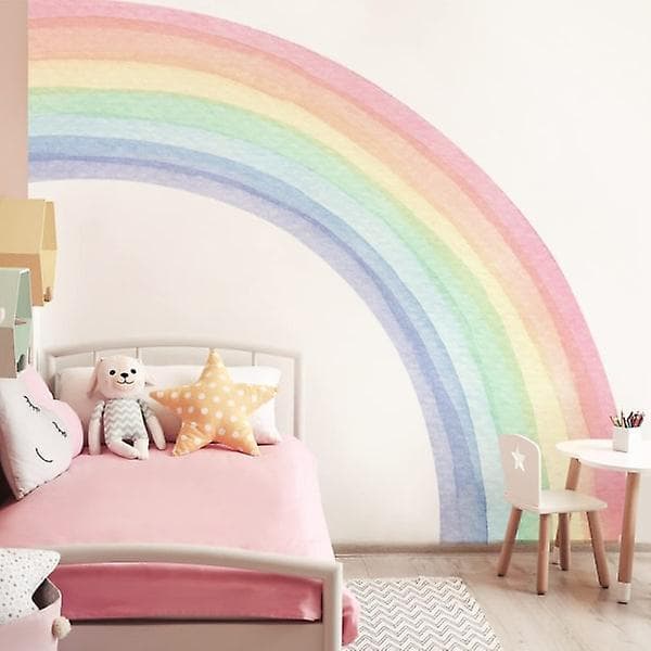 Suuret seinätarrat vesiväri-sateenkaarella, Boho Rainbow -seinätarra