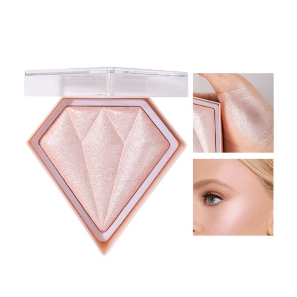 Powder Highlighter Makeup, Højpigmenteret Powder Highlighter, Bronzer og Highlighter Palette, Highlighting Powder for en strålende finish (Lys Pink) Light Pink