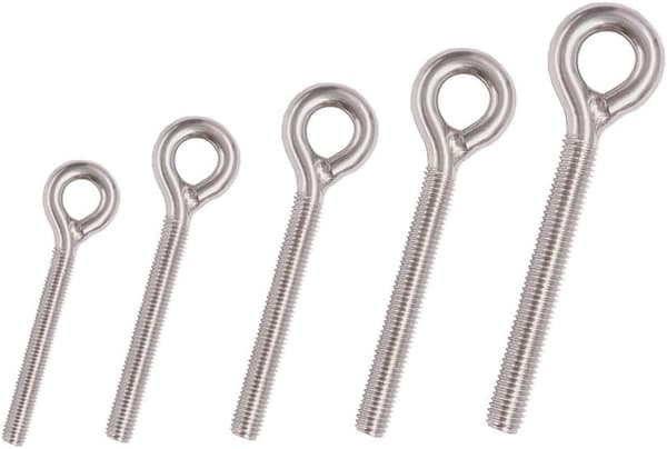 M6 304 Rostfritt Stål Lång Ring Skruvgängad Stång Ring Bult 10PCS