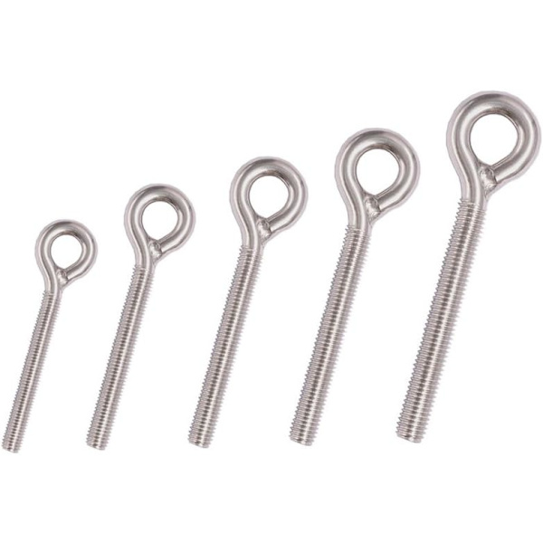 M6 304 Rustfrit Stål Lang Ring Skrue Gevindstang Ring Bolt 10PCS