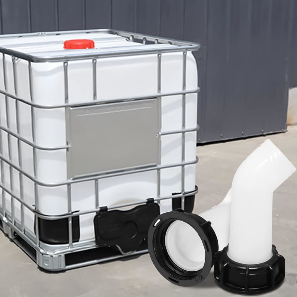 2 st avtappningsrör med mutter IBC 1000L, vattenbehållare munstycke förlängningsventil anslutning, slangmunstycke IBC adapter vattentank