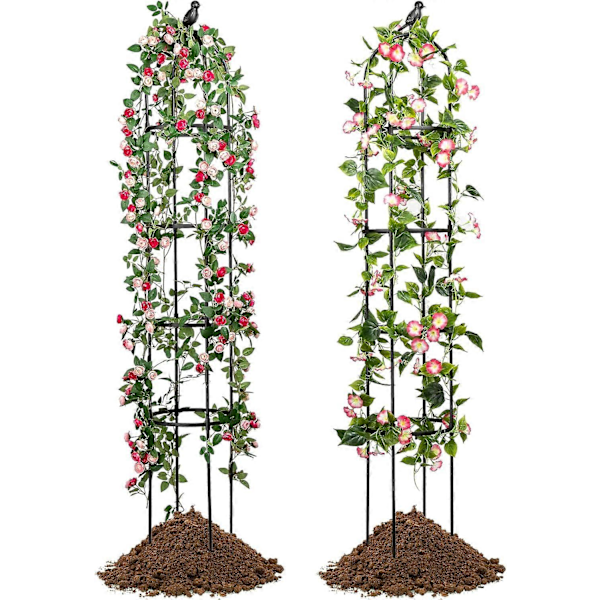 Obelisk Espalier til Klatreplanter Udendørs 180 cm, Have Tårn Espalier til Potteplanter Indendørs med Twist Tie 120 cm