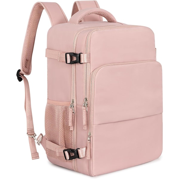 Reise Ryggsekk, Peraonal Item Carry on Ryggsekk Kvinner Flyselskap Godkjent Håndbagasje, Vanntett College Ryggsekk, Business Arbeid Fotturer Casual Bag,Rosa