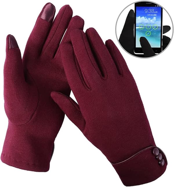 Damehandsker Vinter Touchscreen Varme Tykke Touch Screen Vinter Damehandsker Varme Ensfarvede Handsker