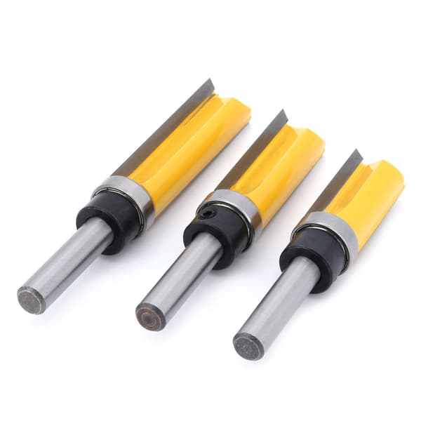 3PCS 8mm skaft flush trimmekutter - Trimmekutter kopikutter med topplager - Trefresemaskiner