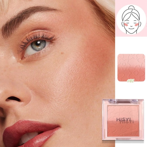 Blushers för kinderna Makeup, Blush Palette Blusher Powder, Pink Peach Gradient Matt Naturlig Långvarig Brighten Light Pink