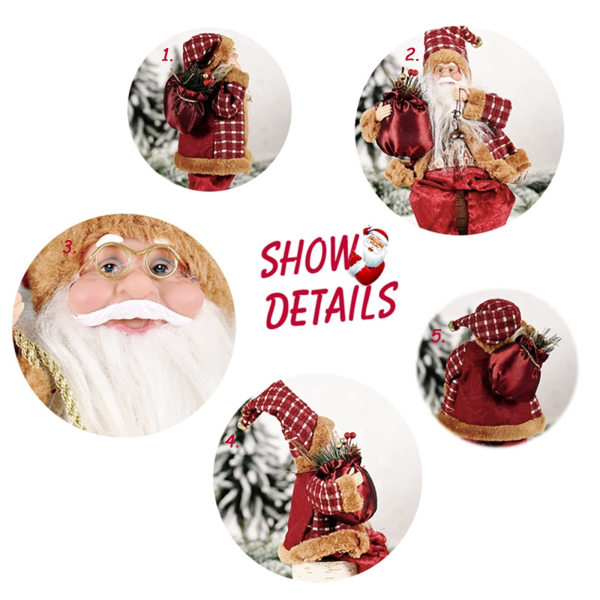 Joulupukin figuuri Realistiset perinteiset hahmot Luova istuva joulunukke Joulukoristeet kerosiinilampulla ja lahjapussilla 35*18cm