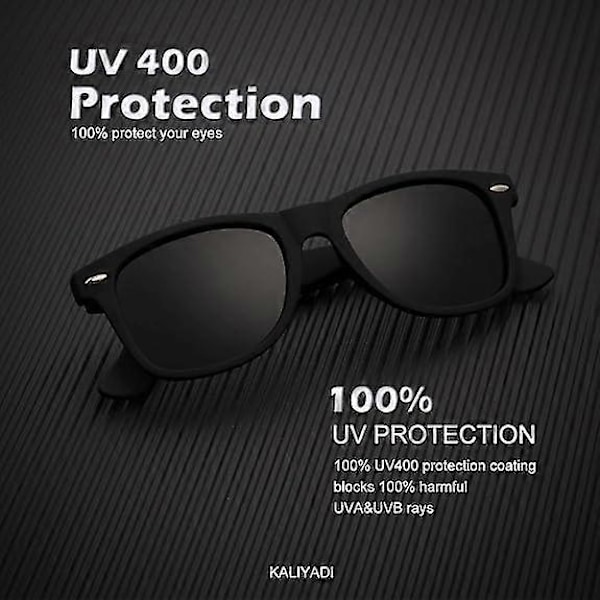 Polarisoidut aurinkolasit miehille ja naisille, mattapintaiset aurinkolasit, värilliset peililinssit, 100 % UV-suoja (3 kpl)