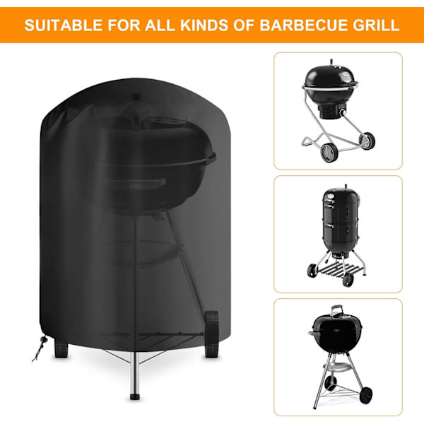 Pyöreä ulkogrillin suojus, grilli suojus BBQ suojapeite, 210D Oxford ulkogrillin suojus suoja 71x68 cm 77*58cm