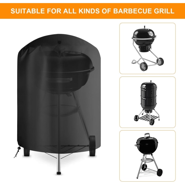 Rundt grillöverdrag för utomhusbruk, grillöverdrag BBQ skyddande presenning, 210D Oxford utomhus grillöverdrag skydd 77x72 cm 71*68cm