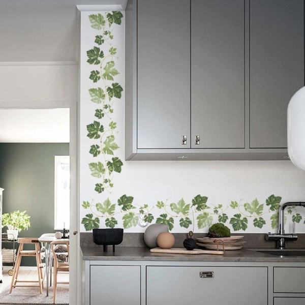 Murgröna väggdekorationer, återanvändbara växtdekaler, Peel and Stick Nature Väggdekoration för vardagsrum och sovrum, självhäftande bladverk väggmålningar16*60cm