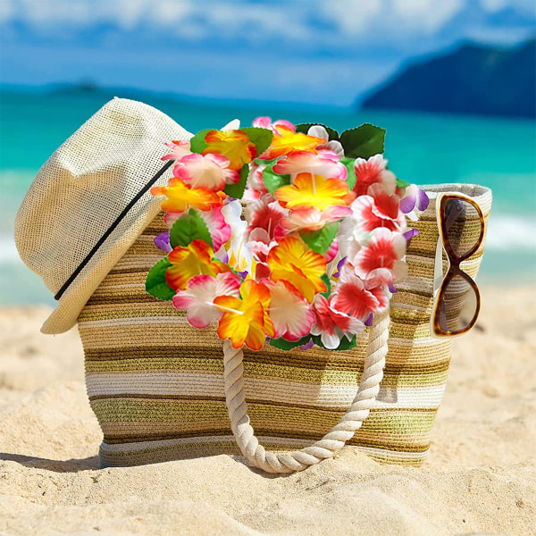 32 stk Hawaii festdekorasjoner, Hawaii blomsterkjede Blomsterarmbånd pannebånd, for tropisk Hawaii festtema strandfest