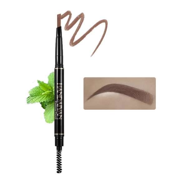 Ögonbrynspenna Mörkbrun, Ögonbrynsfärg Vattentät & Långvarig Mild Permanent Color, Dual Ended Eyebrow Pencil Fine Tip (03) Brown