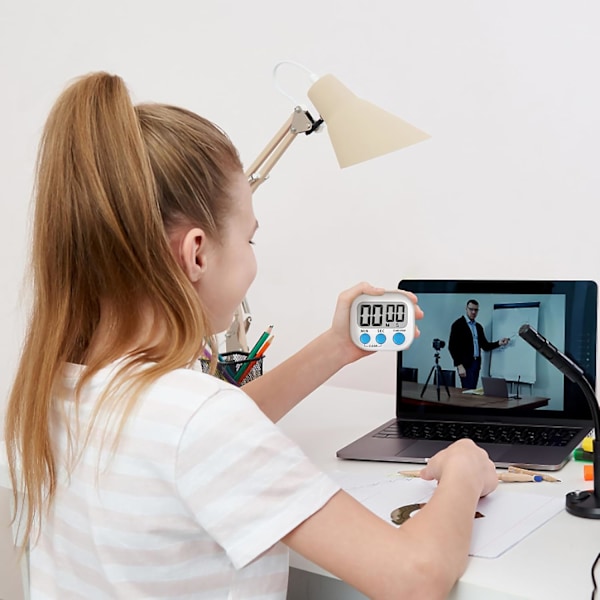 Klasserom Timer for Barn Lærere 2-pakning Digitale Timere, Hvit+Rosa