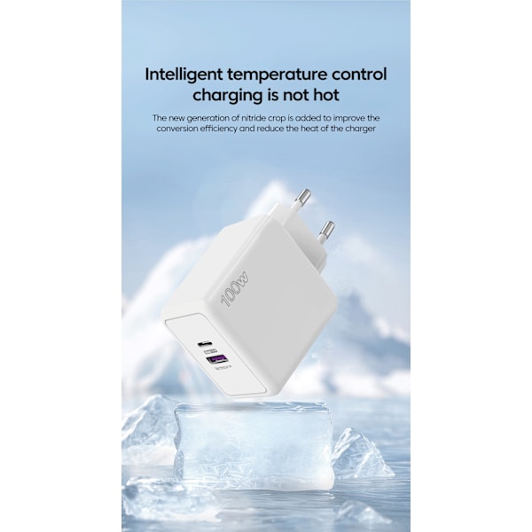 Laddare för, snabbladdning, 100W, PD + USB för iphone, xiaomi, huawei, redmi, samsung