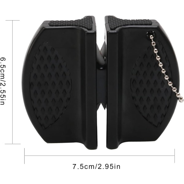 Bærbar miniknivsliper – dobbeltsidig slipeverktøy for hjemme, camping, reise og grilling (svart) Black