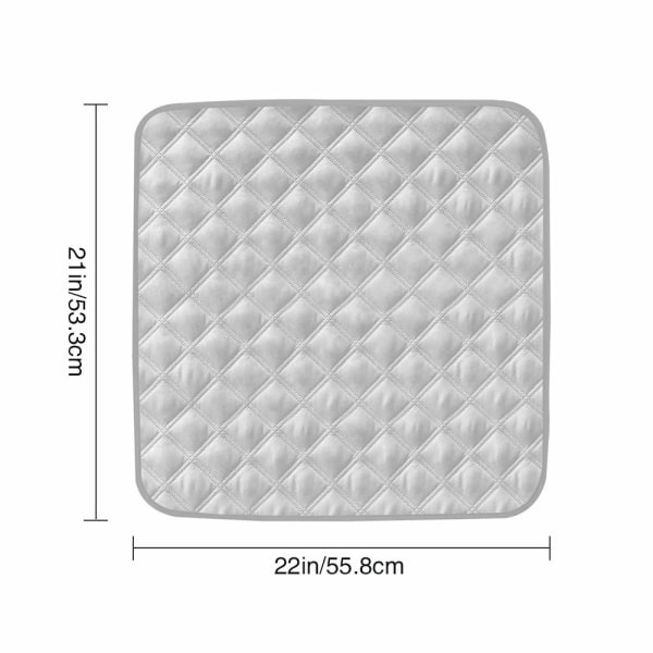 2-pack ultratvättbar sittdyna (21x 22 tum) för seniorer, vuxna, barnskydd, 4-lagers designstolsabsorberande skyddsdynor (grå) Gray