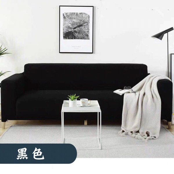 Piece Rhombus Soffa Överdrag Stretch Tyg Soffa Överdrag Möbler Skydd för Soffa 3-Sits Soffa Skyddande Överdrag för Vardagsrum Polyester Hållbar black