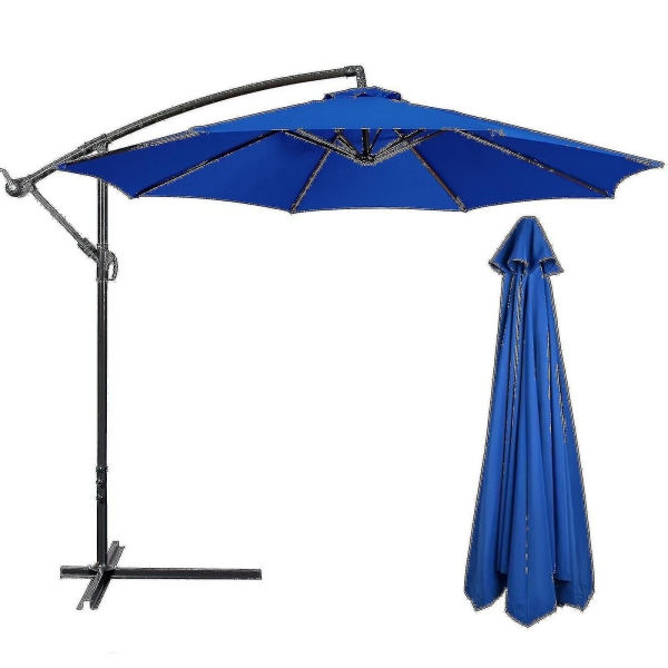 Bestselger Erstatning Stoff Hage Parasol Baldakin Deksel For 6/8 Arm Terrasse Sol Paraply 50% Tilbud Navy blue 300cmx8k