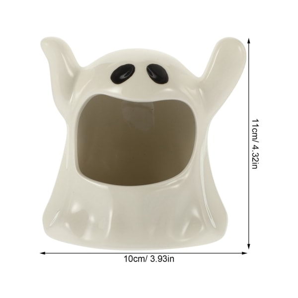 Halloween lysestake Spøkelsesform Votive stearinlysholder Keramiske telysholdere for Halloween Bord Dekorasjoner Hvit