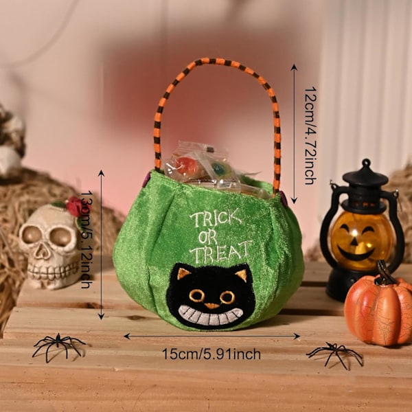 3 kpl Halloween-juhlakasseja, uudelleenkäytettäviä lahjakasseja, Halloween-kurpitsakarkkipussi, Halloween-juhlakasseja lapsille juhliin kahvalla