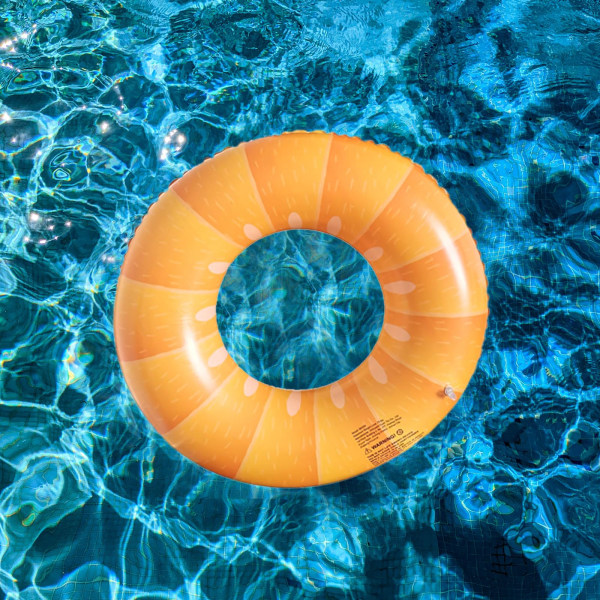 Oppustelig holdbar orange svømmering, svømmeringe, oppustelige svømmeringe, frugter til svømmerør til poolringe, svømmebøjle (1 STK)