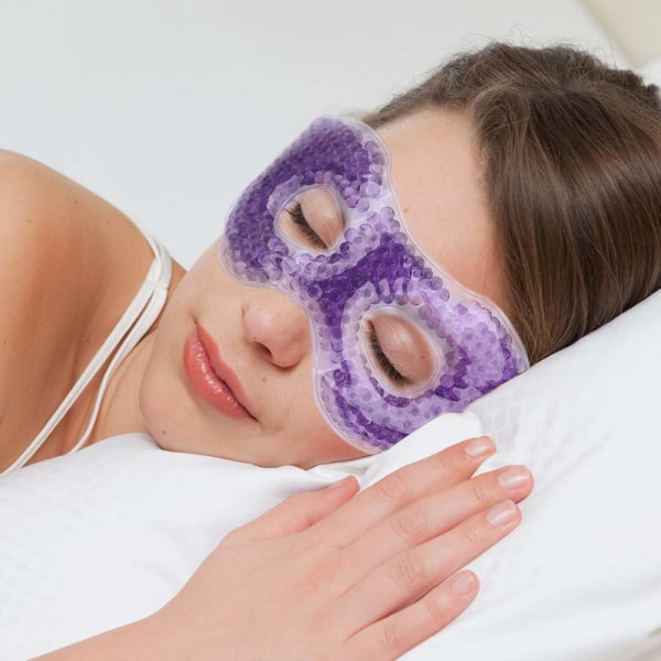 Viilentävä silmänaamio turvonneille silmille, Hot Cold Therapy -geelisilmänaamio sitruunatuoksulla, lievitys - violetti