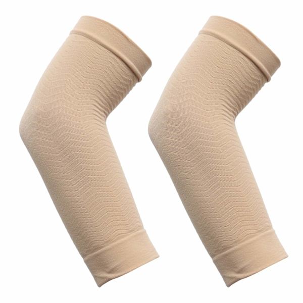 Løpende armhylser elastiske armhylser armvarmer shaper for baseball basketball fotball sykling golf leddgikt lymfødem - Beige