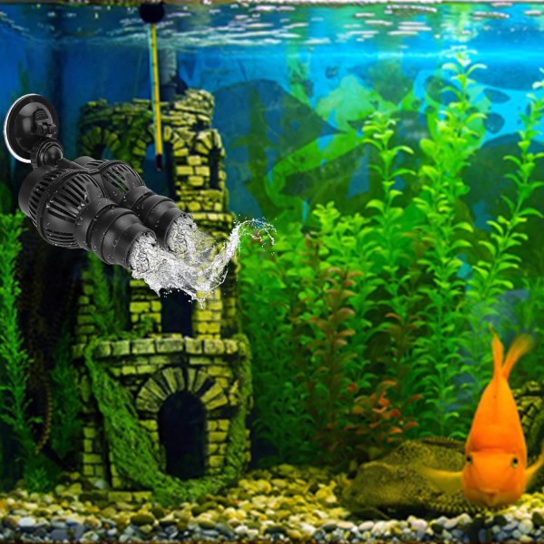6000L/H Akvariumvågmaskin Fisk Tankvågmaskin Färskvattenpump Sug Submersibel Powerheadpump för Vattencirkulation 12W