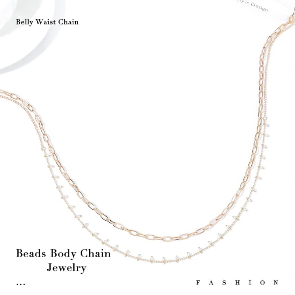 Boho Layered Pearl Belly Chain Guld Perler Mave Talje Kæder Kvast Bælte Body Chain smykker til kvinder og piger