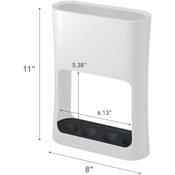 Paraplyholder Paraplyholder med vandopsamlingsbakke til sammenklappelige paraplyer Minimalistisk ABS-harpiks Stål Hvid L 20,8 x B 7,6 x H 28 cm White