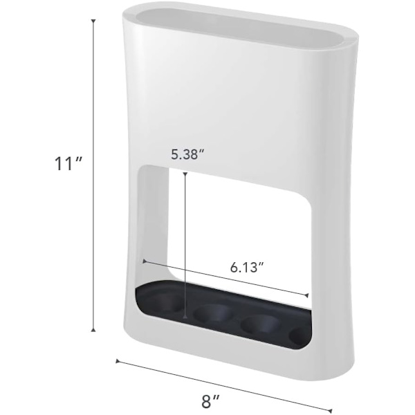 Paraplyholder Paraplyholder med vannsamleoppsamlingsbrett for sammenleggbare paraplyer Minimalistisk ABS-harpiks Stål Hvit L 20,8 x B 7,6 x H 28 cm White
