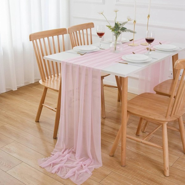 Chiffon table runner - 300 x 70 cm - Pink