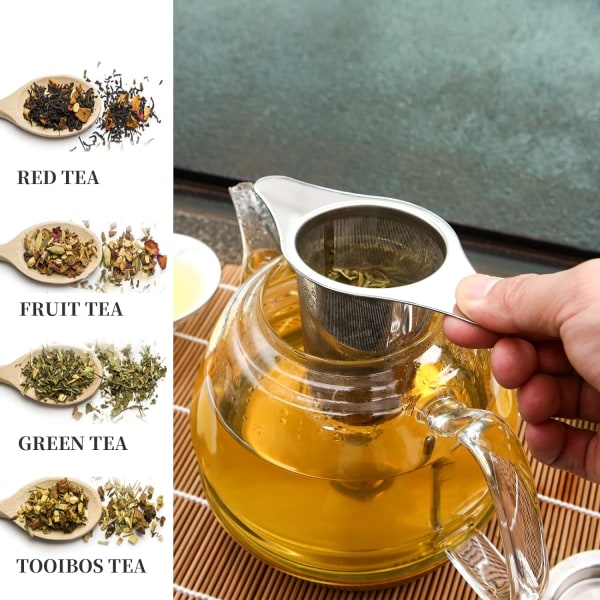 2 st te-filter med handtag och lock, teinfuser, te-filter för kopp, tesil, teinfuser, tekoppinfuser