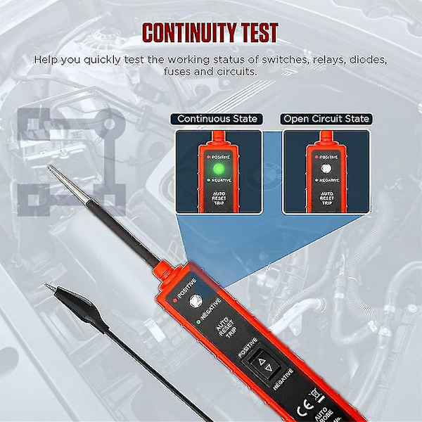 DC 6-24V Autonäyttötestipiirin testaaja Virtaanturi Autodiagnostiikkatyökalut Auto Moottoripyörä Piirin jännitetesti Testikynä