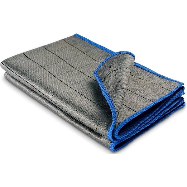 4x Professionella mikrofiberdukar för glas 400 g/m2 - strimfria - Extremt absorberande, luddfria polerdukar 50x40cm 4pc