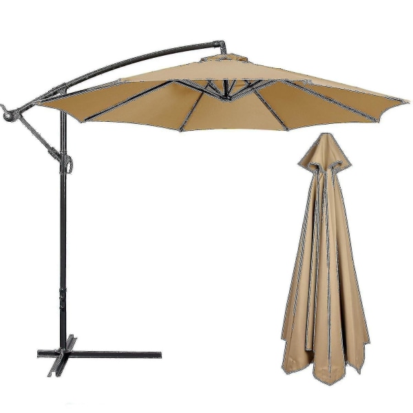 Bestselger Erstatning Stoff Hage Parasol Baldakin Deksel For 6/8 Arm Terrasse Sol Paraply 50% Tilbud Tan 300cmx8k