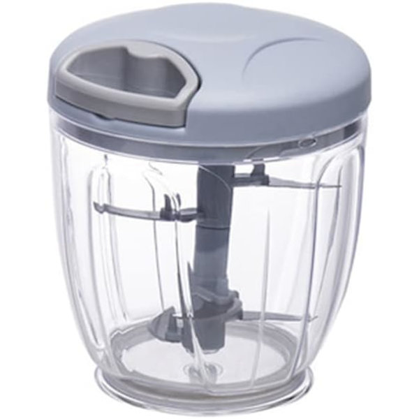 900ml Grønnsakskutter Multifunksjon Høyhastighets Frukt Twist Shredder Manuell Kjøttkvern Hvitløk Slicer Kjøkken Enkelt, Blå