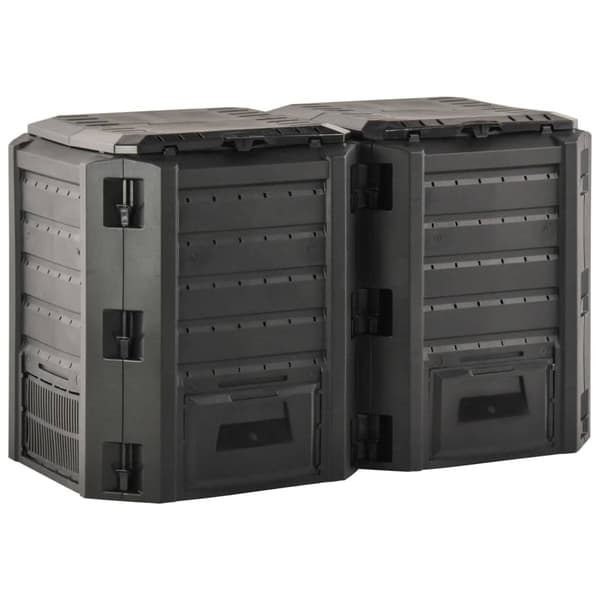 vidaXL Kompostbinge Svart 800 L