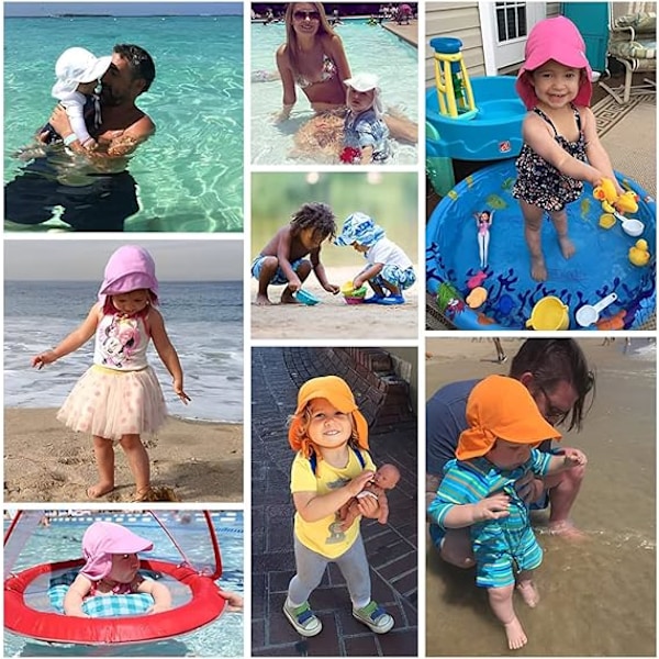 Barnens solskyddande hatt utomhus andningsbar mesh baby solhatt strandhatt resehatt, vit