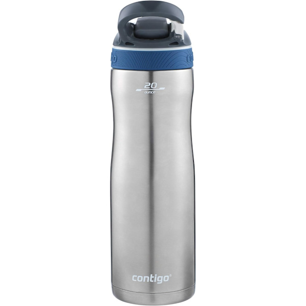 Vandflaske med Flip Straw, Termokande i Rustfrit Stål, Vakuumkolbe, Lækagesikker Fitnessflaske, 590 ml