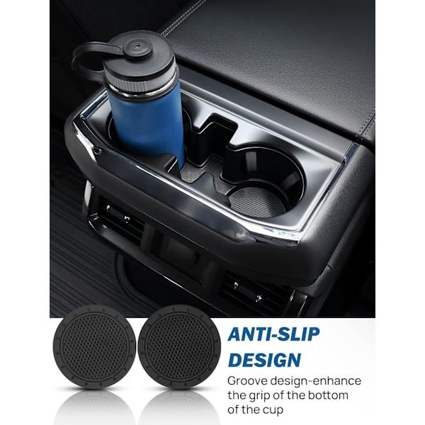 Bilkoppshållare Underlägg, 2 st Universal Anti-Slip Shockproof Bilunderlägg för Kopphållare, Biltillbehör för Bil, SUV, Lastbil (Svart)