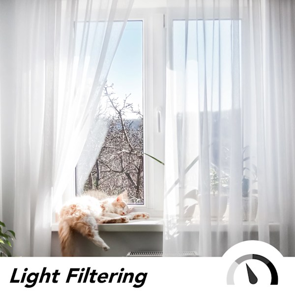Gardiner transparenta öljetter transparent 260x140 cm vit set om 2