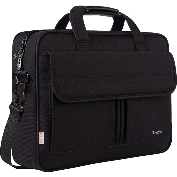 Laptop taske, Business Laptop tasker Aktentaske Kontor taske Laptop bæretaske Computer dokument taske til arbejde, skole, uni, sort-15,7 x 3,1 x 11,8 tommer Black