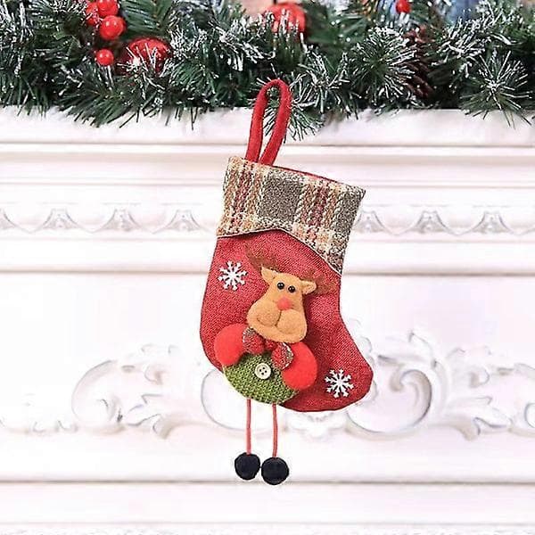 Julstrumpor, 4-pack Julklappspåse Dekoration Present Björn